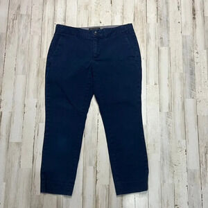 Banana Republic Women's‎ Petite Hampton Fit Chino Pants 4P Blue Straight Leg